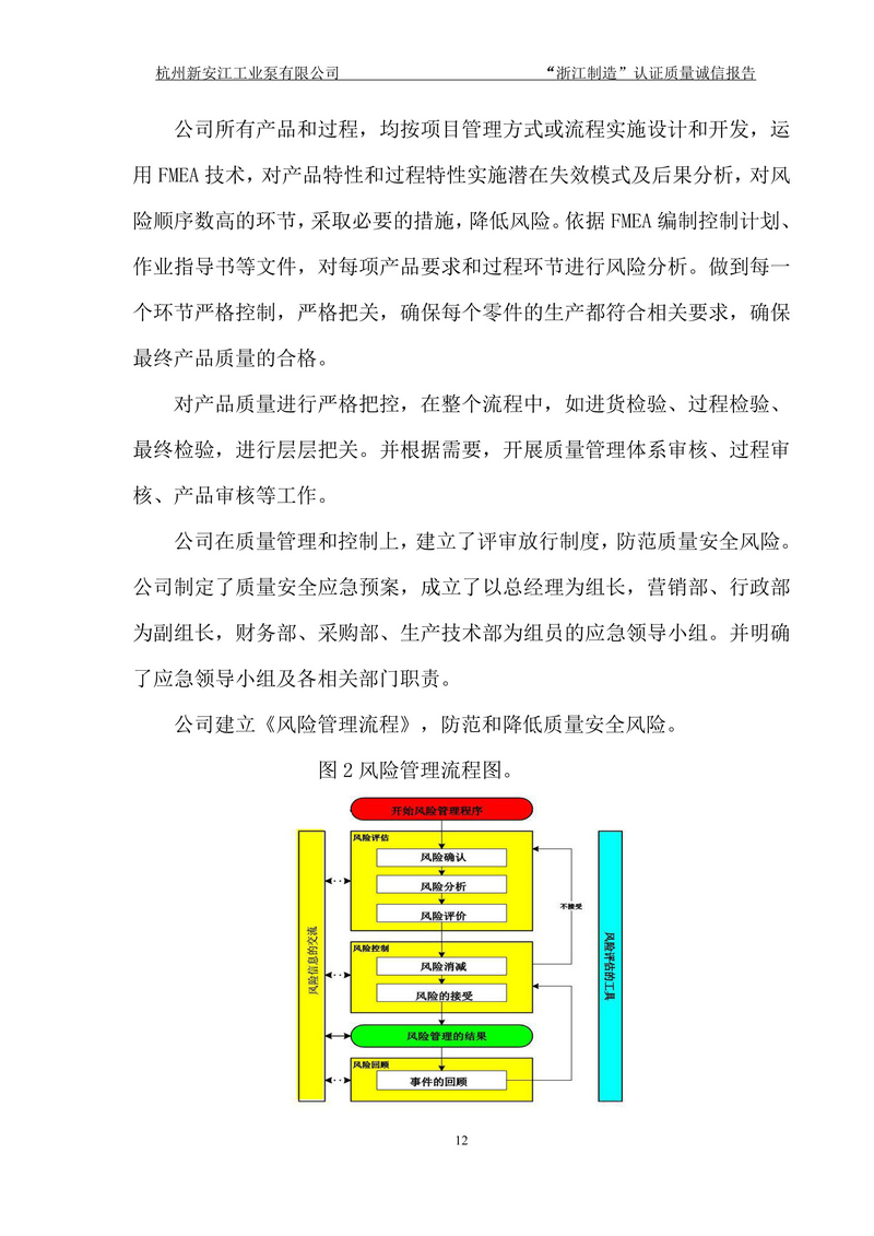 杭州新安江工業(yè)泵有限公司質(zhì)量誠(chéng)信報(bào)告-12